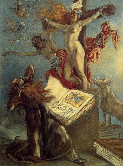 Felicien Rops La tentation de Saint Antoine oil painting image